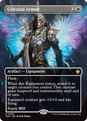 Celestial Armor (Borderless) card from Foundations