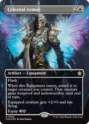 Celestial Armor (Borderless) (Mana Foil) card from Foundations