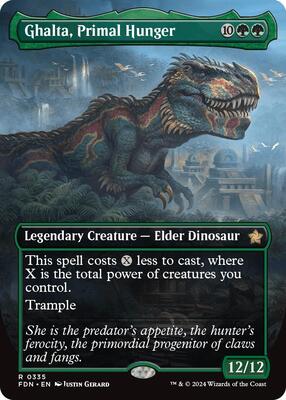 Ghalta, Primal Hunger (Borderless) card from Foundations