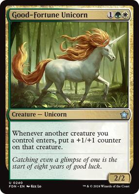 Good-Fortune Unicorn card from Foundations