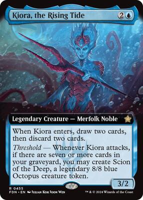Kiora, the Rising Tide (Extended Art) card from Foundations