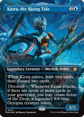 Kiora, the Rising Tide (Borderless) (Mana Foil) card from Foundations