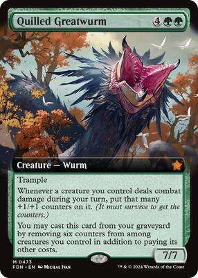 Quilled Greatwurm (Extended Art) card from Foundations
