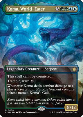 Koma, World-Eater (Borderless) (Mana Foil) card from Foundations