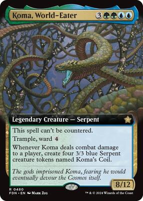 Koma, World-Eater (Extended Art) card from Foundations