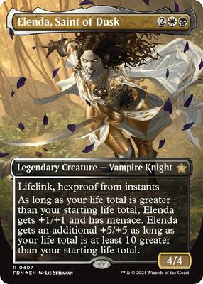 Elenda, Saint of Dusk (Borderless) (Mana Foil) card from Foundations