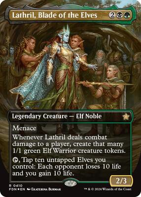 Lathril, Blade of the Elves (Borderless) (Mana Foil) card from Foundations