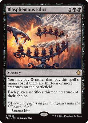 Blasphemous Edict card from Foundations