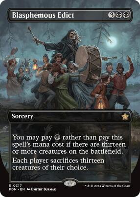 Blasphemous Edict (Borderless) card from Foundations