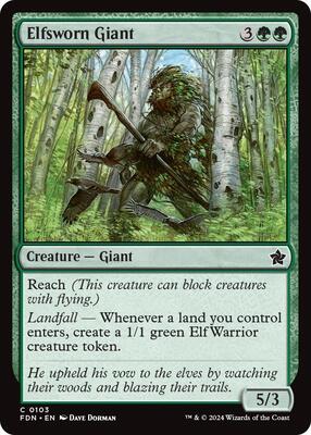 Elfsworn Giant card from Foundations