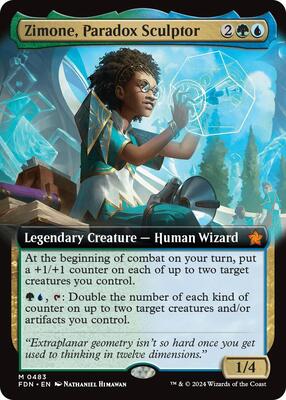 Zimone, Paradox Sculptor (Extended Art) card from Foundations
