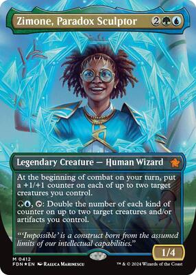 Zimone, Paradox Sculptor (Borderless) (Mana Foil) card from Foundations