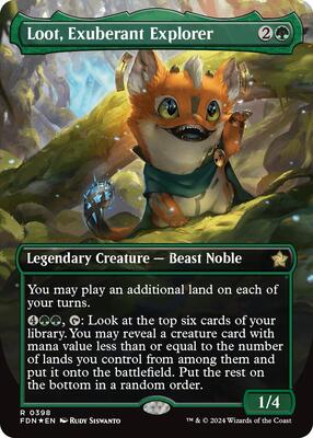 Loot, Exuberant Explorer (Borderless) (Mana Foil) card from Foundations