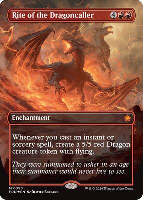 Rite of the Dragoncaller (Borderless) (Mana Foil) card from Foundations