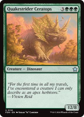 Quakestrider Ceratops card from Foundations