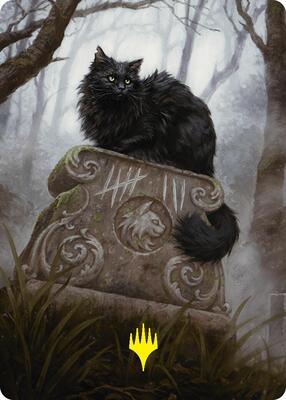Nine-Lives Familiar 2 Art Card (36/54) (Gold-Stamped Planeswalker Symbol) card from Art Series: Foundations