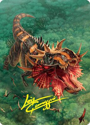 Gigantosaurus Art Card (53/54) (Gold-Stamped Signature) card from Art Series: Foundations