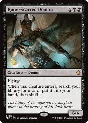 Rune-Scarred Demon card from Prerelease Cards