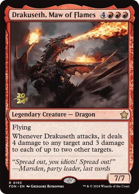 Drakuseth, Maw of Flames (FDN) card from Prerelease Cards