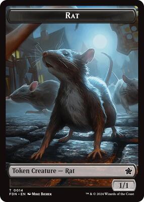 Rat (0014) // Zombie Double-Sided Token card from Foundations
