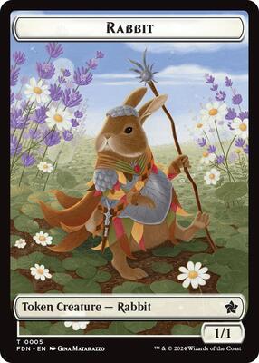 Rabbit // Soldier Double-Sided Token card from Foundations