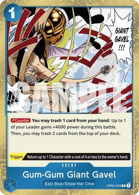 Gum-Gum Giant Gavel (Jolly Roger Foil) card from Premium Booster -The Best-