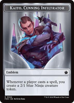 Emblem - Kaito, Cunning Infiltrator // Ninja Doubled-Sided Token card from Foundations