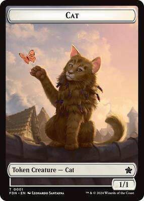 Cat (0001) // Cat (0002) Doubled-Sided Token card from Foundations