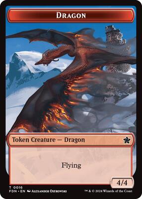 Dragon (0016) // Dragon (0017) Doubled-Sided Token card from Foundations