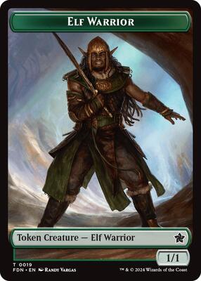 Elf Warrior // Raccoon Doubled-Sided Token card from Foundations