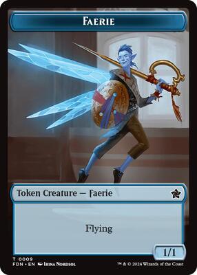 Faerie // Fish Doubled-Sided Token card from Foundations
