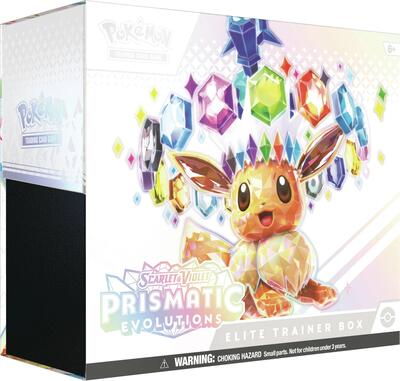 Prismatic Evolutions Elite Trainer Box card from SV: Prismatic Evolutions