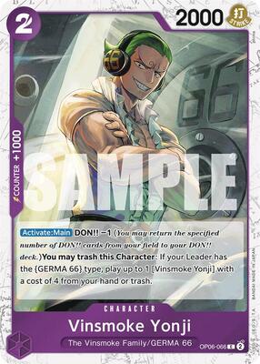 Vinsmoke Yonji (OP06-066) (Jolly Roger Foil) card from Premium Booster -The Best-