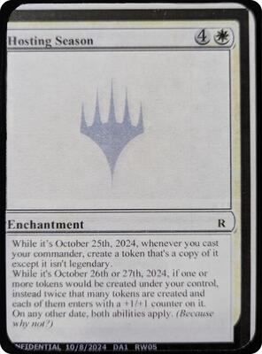 Hosting Season card from Un-Known Event Playtest Cards