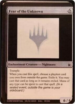 Fear of the Unknown card from Un-Known Event Playtest Cards