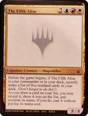 The Fifth Alias card from Un-Known Event Playtest Cards