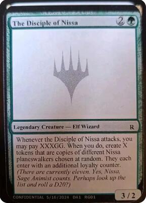 The Disciple of Nissa card from Un-Known Event Playtest Cards