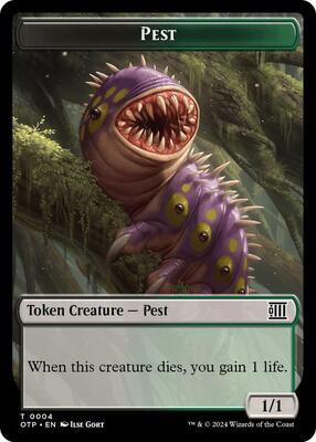 Pest // Plot Double-Sided Token card from Outlaws of Thunder Junction: Breaking News