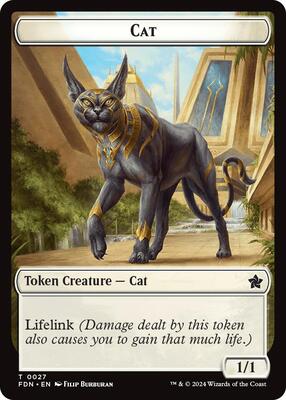 Cat (0027) // Phyrexian Goblin Double-Sided Token card from Foundations