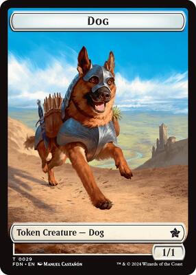 Dog // Beast (0033) Double-Sided Token card from Foundations