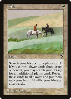 Tithe card from Visions
