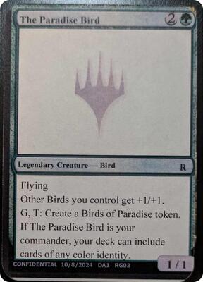 The Paradise Bird card from Un-Known Event Playtest Cards