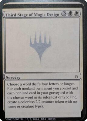 Third Stage of Magic Design card from Un-Known Event Playtest Cards