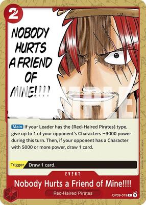Nobody Hurts a Friend of Mine!!!! card from Emperors in the New World