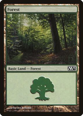 Forest (247) card from Magic 2013 (M13)