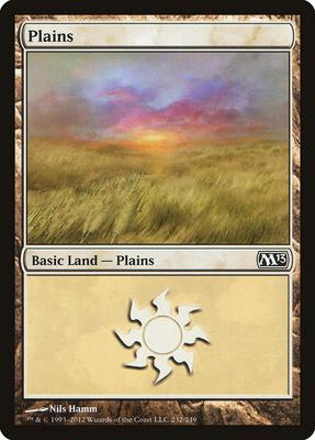 Plains (232) card from Magic 2013 (M13)