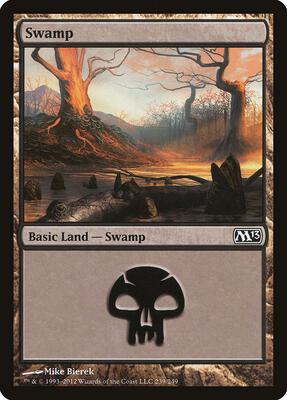 Swamp (239) card from Magic 2013 (M13)