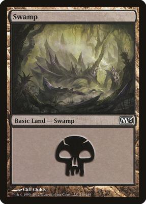 Swamp (240) card from Magic 2013 (M13)