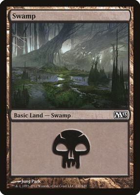 Swamp (241) card from Magic 2013 (M13)