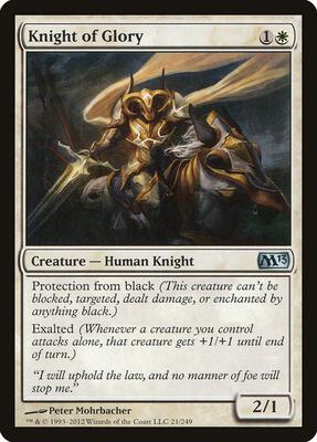 Knight of Glory card from Magic 2013 (M13)